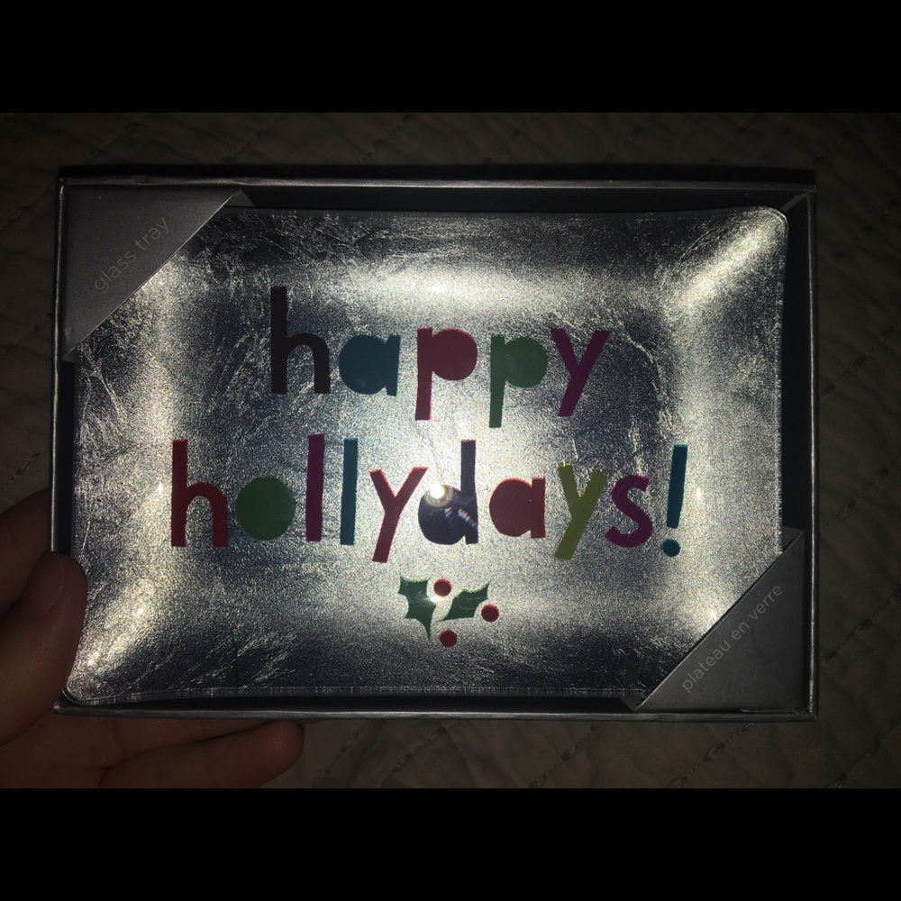 FRINGE Happy Hollydays Metallic Decorative Tray